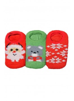 Set de 3 talpici cocolino, antiderapanti, cu motive de Craciu